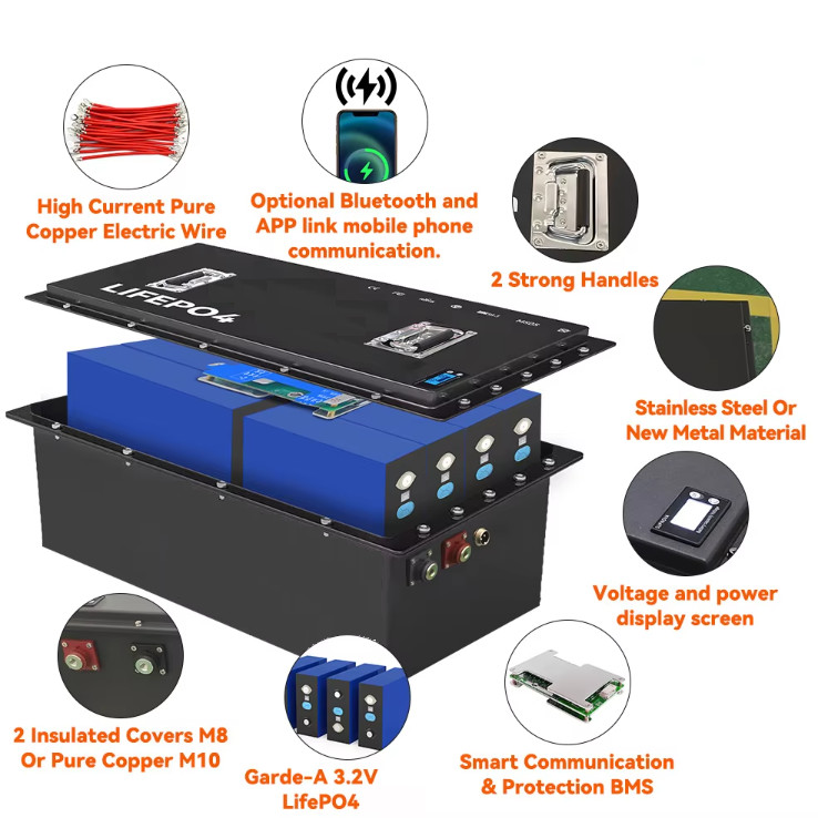 51.2V 230Ah Golf Cart LiFePO4 Lithium Battery With Smart BMS 11.8KWH 48V