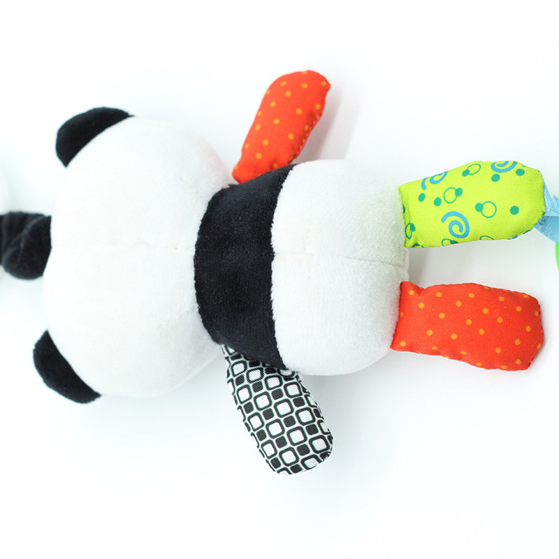 Car Bed Crib Rattle Crinkle Squeaky Toy Animal Ring Hanging