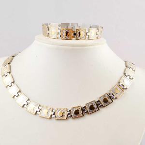 China US Europe Fashion 316L Stainless Steel Bracelet With Matched Necklace Jewelry Set CQS53 wholesale