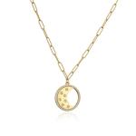 OEM 24k Gold Jewelry Link Chain Paperclip Necklace Pendant For Women Lady Gift