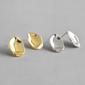 China Lanciashow Sterling Silver Simple Studs Earrings Irregular Geometric Shape Jewelry wholesale