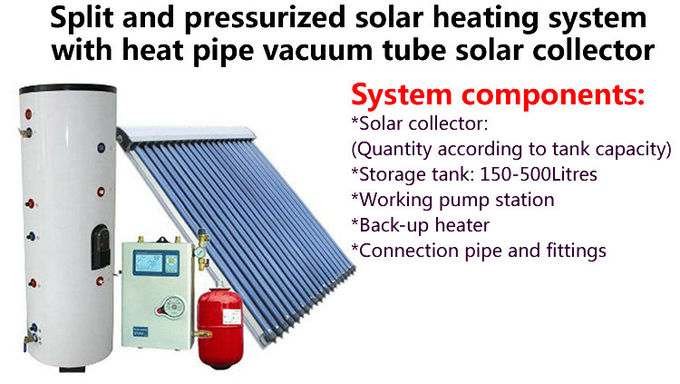 150-500 L Tank Heat Pipe Solar Water Heater Pressurized Solar Collector