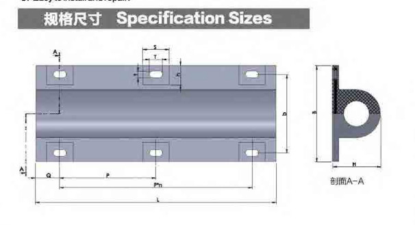 Wing GD Type Height 300mm Length 1000mm 1500mm Marine Rubber Fender