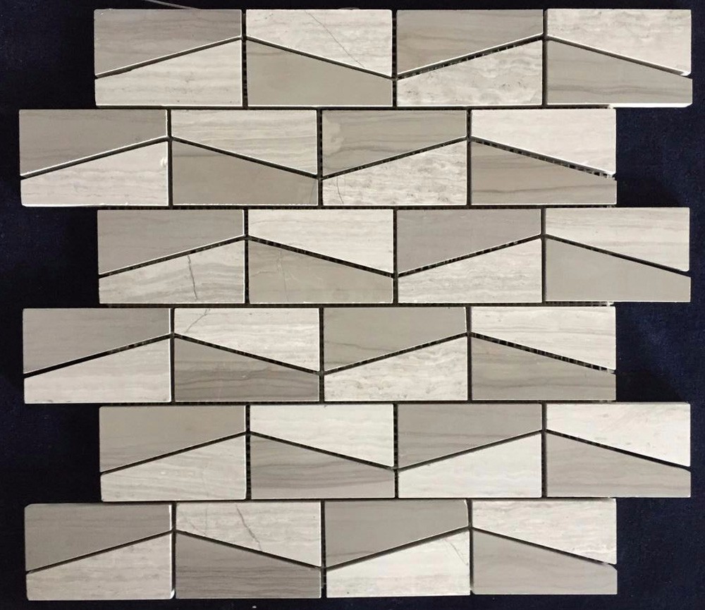 Grey Marble Mosaic Tile Modern Design Pattern / Various Color Optional
