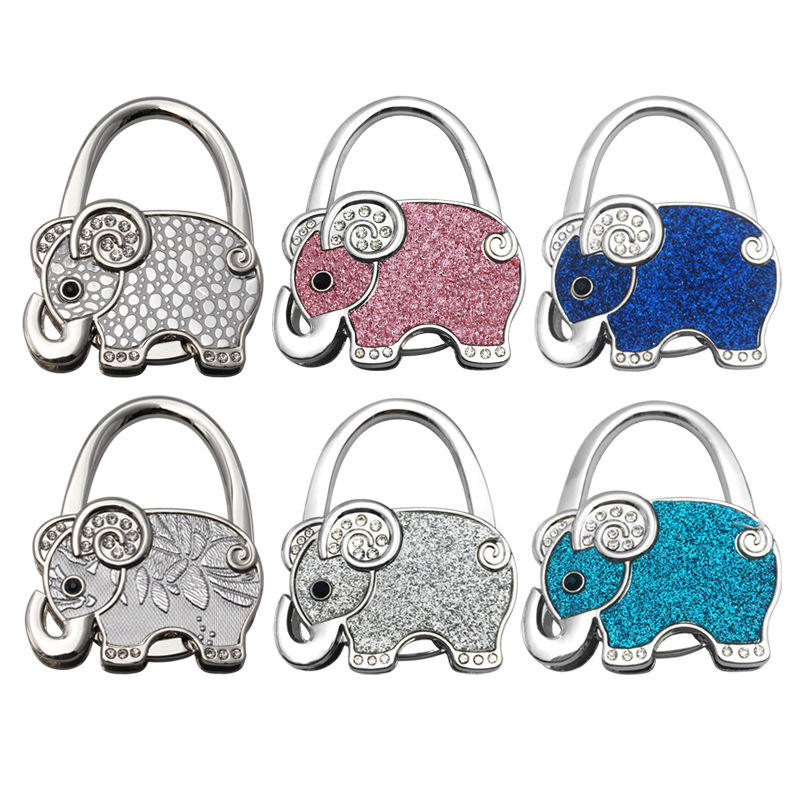 Foldable Elephant Bag Holder Portable Metal Handbag Hook For Table