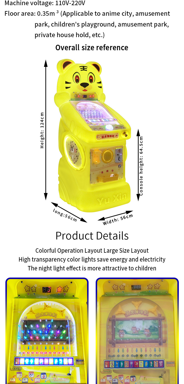 14mm Outdoor High Quality Children Coin Operated Arcade Pinball Machine