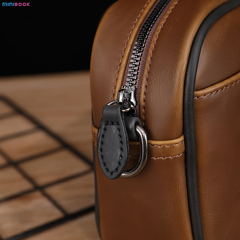 Daily Life MINIBOOK Man Crossbody Bag PU Leather Custom Leather Shoulder Bag Small Messenger Bag for Men