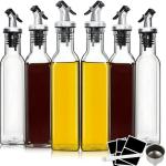 Clear Glass Olive Oil Dispenser Bottles Cooking Oil Container for Kitchen