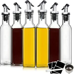China Clear Glass Olive Oil Dispenser Bottles Cooking Oil Container for Kitchen wholesale