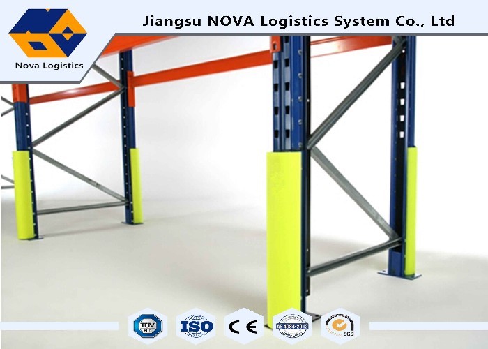 Pallet Racking Upright Protectors For Forklift Trucks Damage , Warehouse Racking Protection