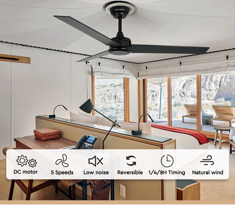 Natural Wind Ceiling Fan with Remote Control 1stshine Household Bldc Reversible Motor