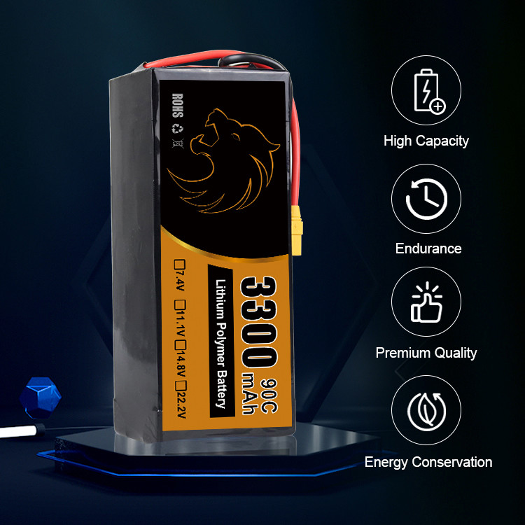 High Capacity 3300mAh Lipo Drone Battery Pack UAV Lithium Polymer Batteries