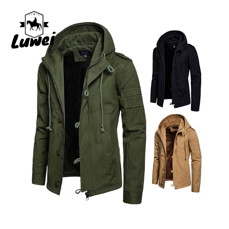 Padded Hooded Cotton Outerwear Blouson Giacca a Vento Utility Chaquetas Rectas Para Hombre Jacket for Men