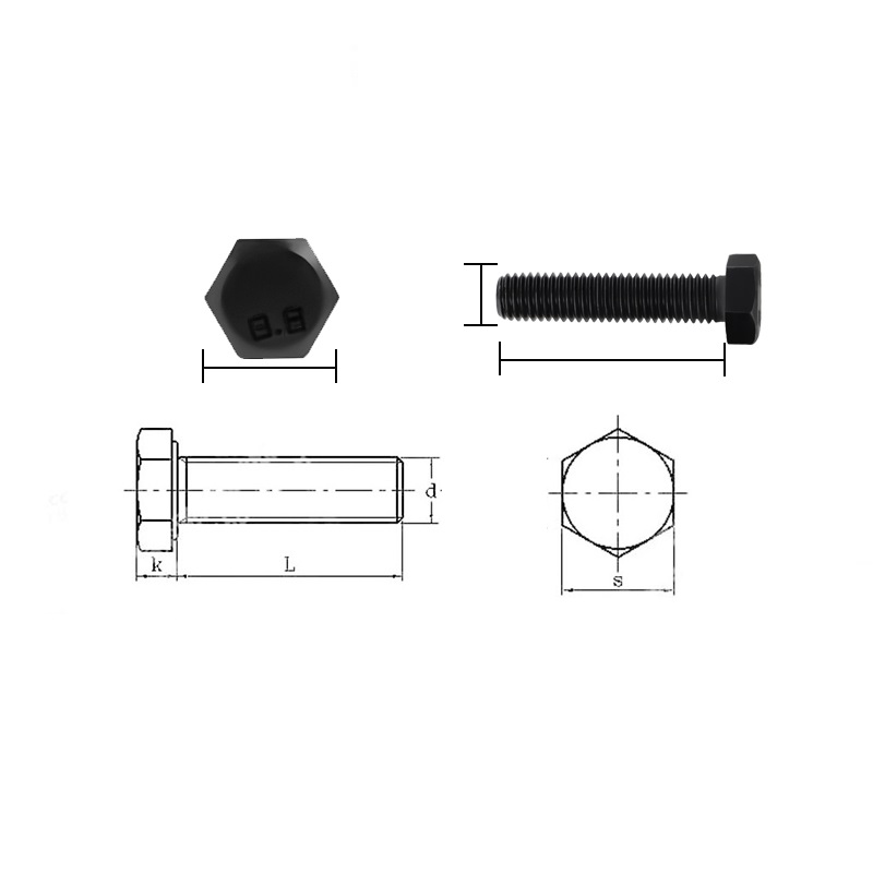 ISO9001 Certified Strength Galvanized Steel Hex Bolt DIN933 for Aerospace Applications