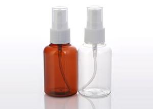 China 100ml Amber Transparent Plastic Cosmetic Bottles With Sprayer Pump wholesale