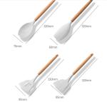 Wood Silicone Kitchen Utensil Sets 11PCS Nonmelting Odorless Scaldingproof