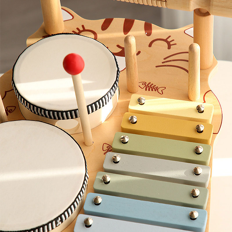 Wooden Hand Clapping Drum Puzzle Toy for Children's Music Education and Development