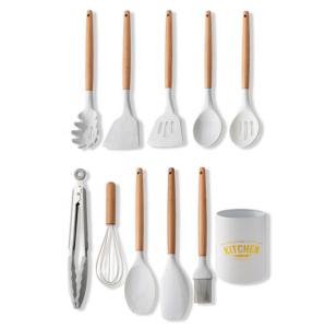 China Wood Silicone Kitchen Utensil Sets 11PCS Nonmelting Odorless Scaldingproof wholesale