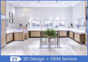China Cutomized Wooden Veneer Diamond Jewelry Showcase Display With Locking Cabinets wholesale