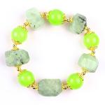 Handmade Gemstone Beaded Bracelet Natural Prehnite Stone Bracelet Adjustable