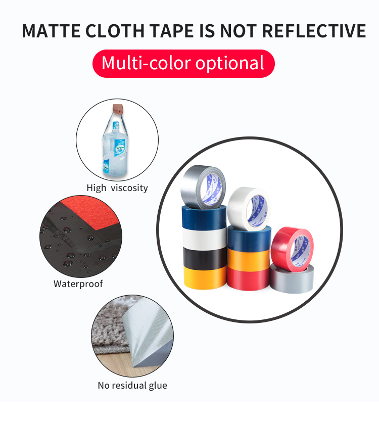 High Viscosity Black Duct Tape Clothes For Indoor Outdoor Applications No Logo Printing