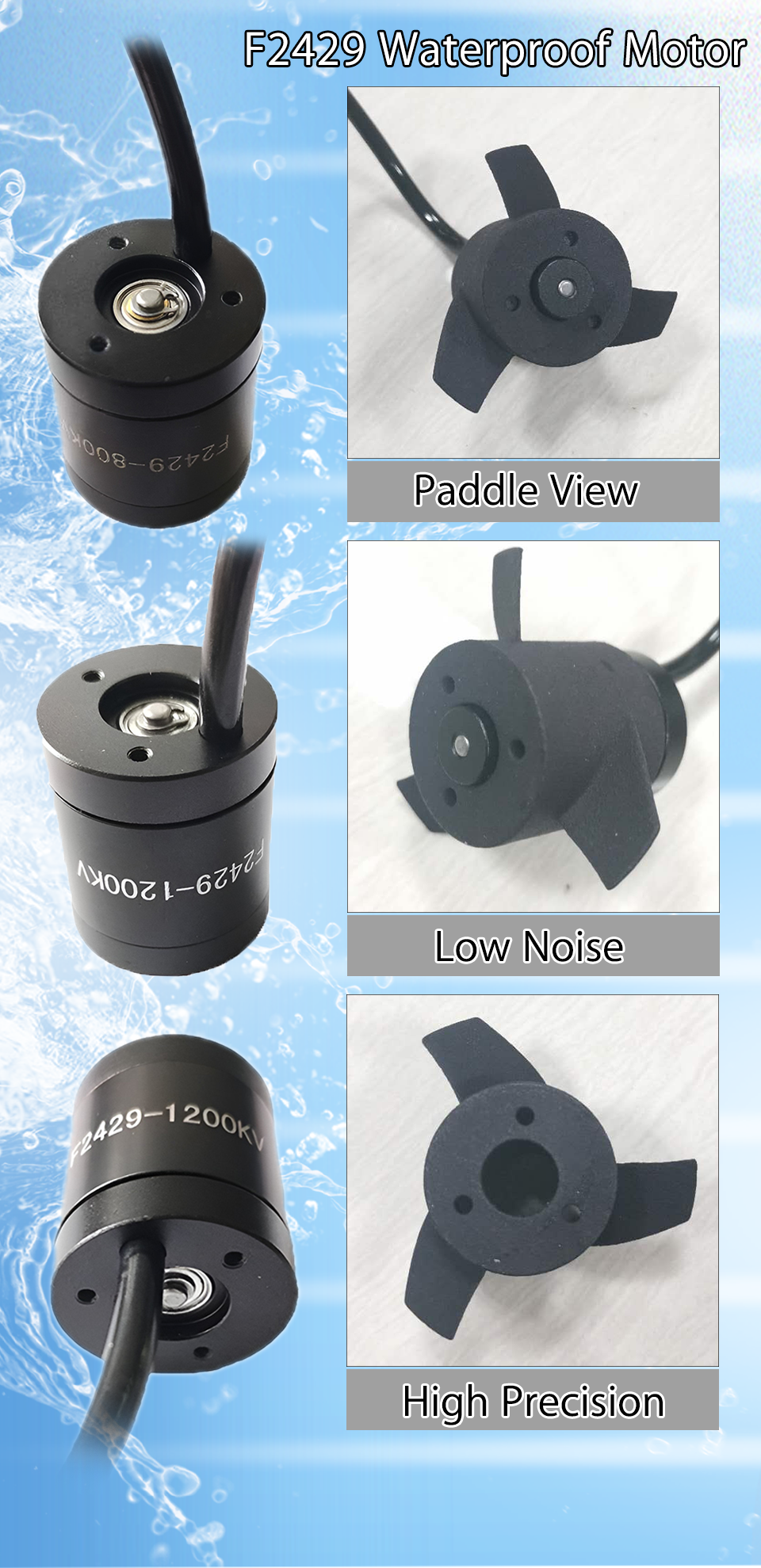Faradyi Customized waterproof 12V Electric Brushed Dc Motor 5Nm 48V Bldc Motor Waterproof Underwater With Propeller
