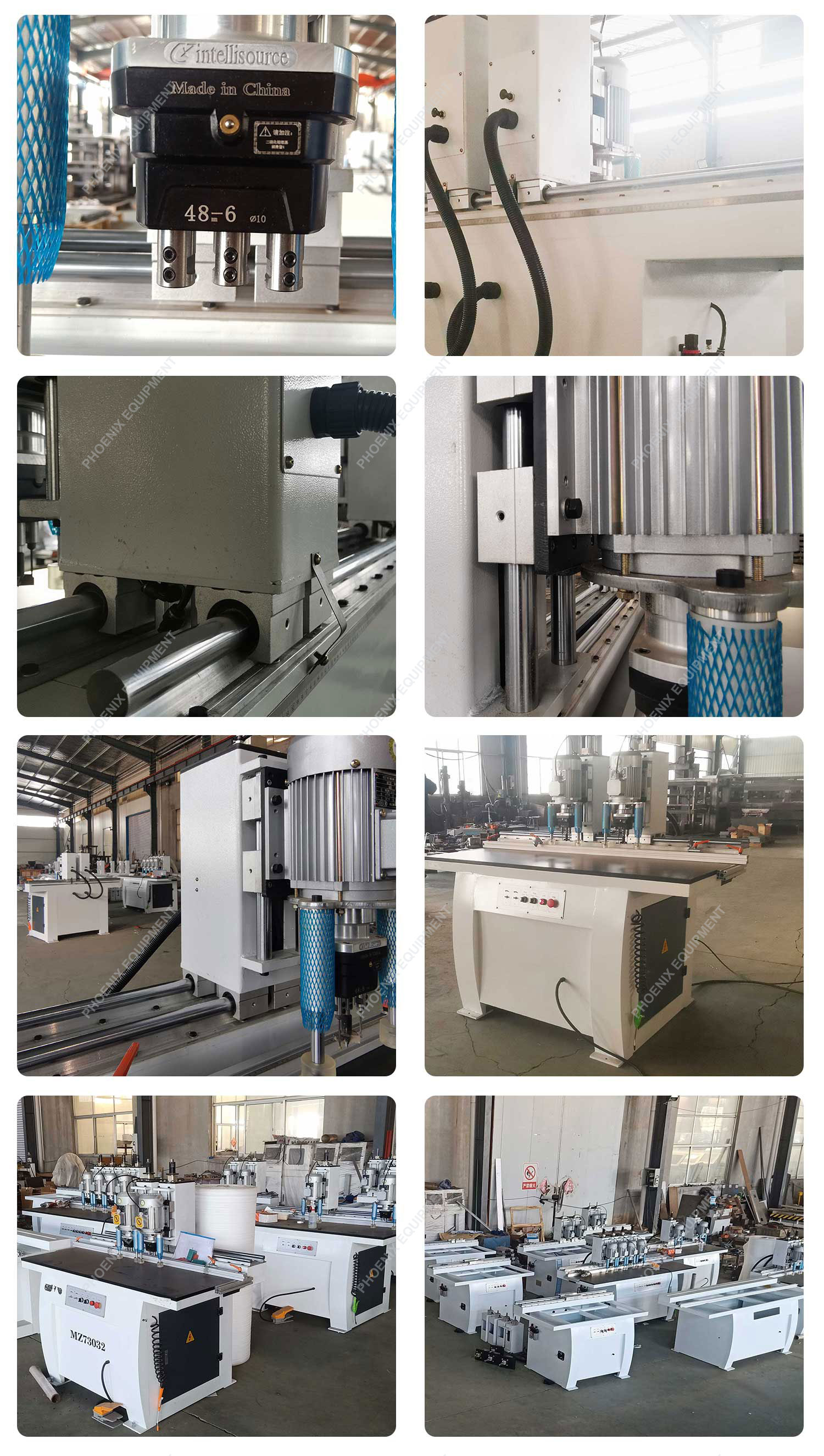 1700x850x1700mm MZ73032 Double Head Multi Wood Boring Machine with 3x2pcs Spindles