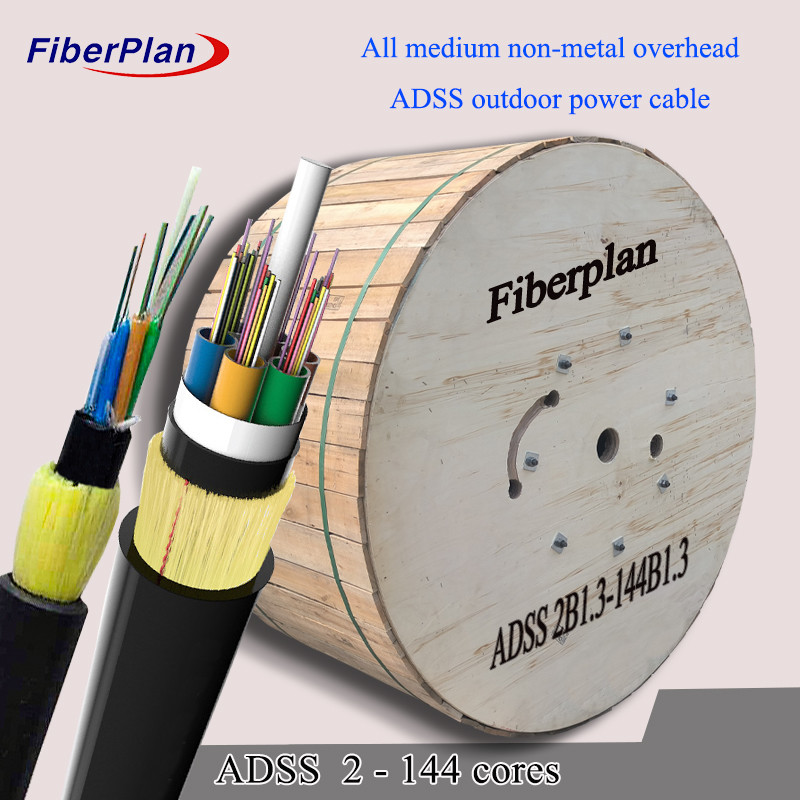 Single Sheath Outdoor Aerial Fiber Optic All Dielectric Self Supporting Cable ADSS