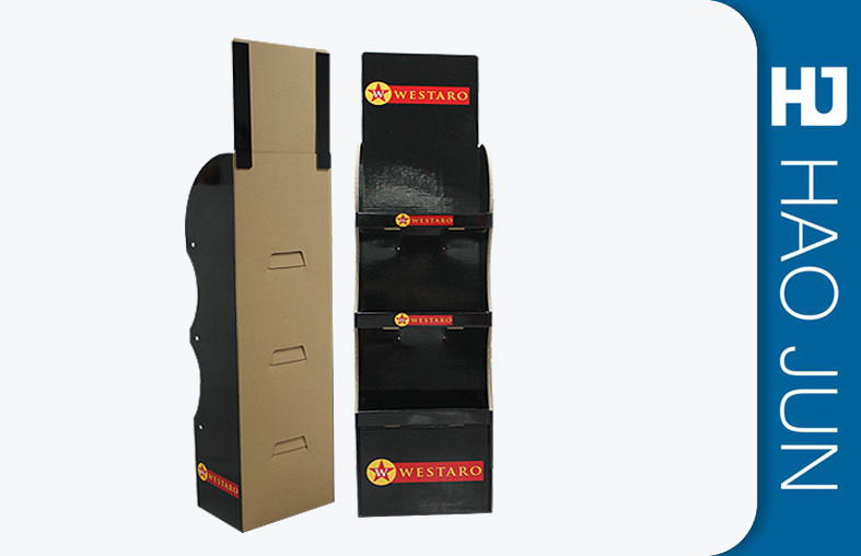 Free Standing Cardboard Display Stands Glossy Lamination For Foods Retail