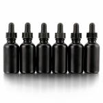Cosmetic 30ml Eye Black Glass Bottle With Dropper Non Spill