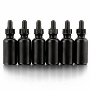 China Cosmetic 30ml Eye Black Glass Bottle With Dropper Non Spill wholesale