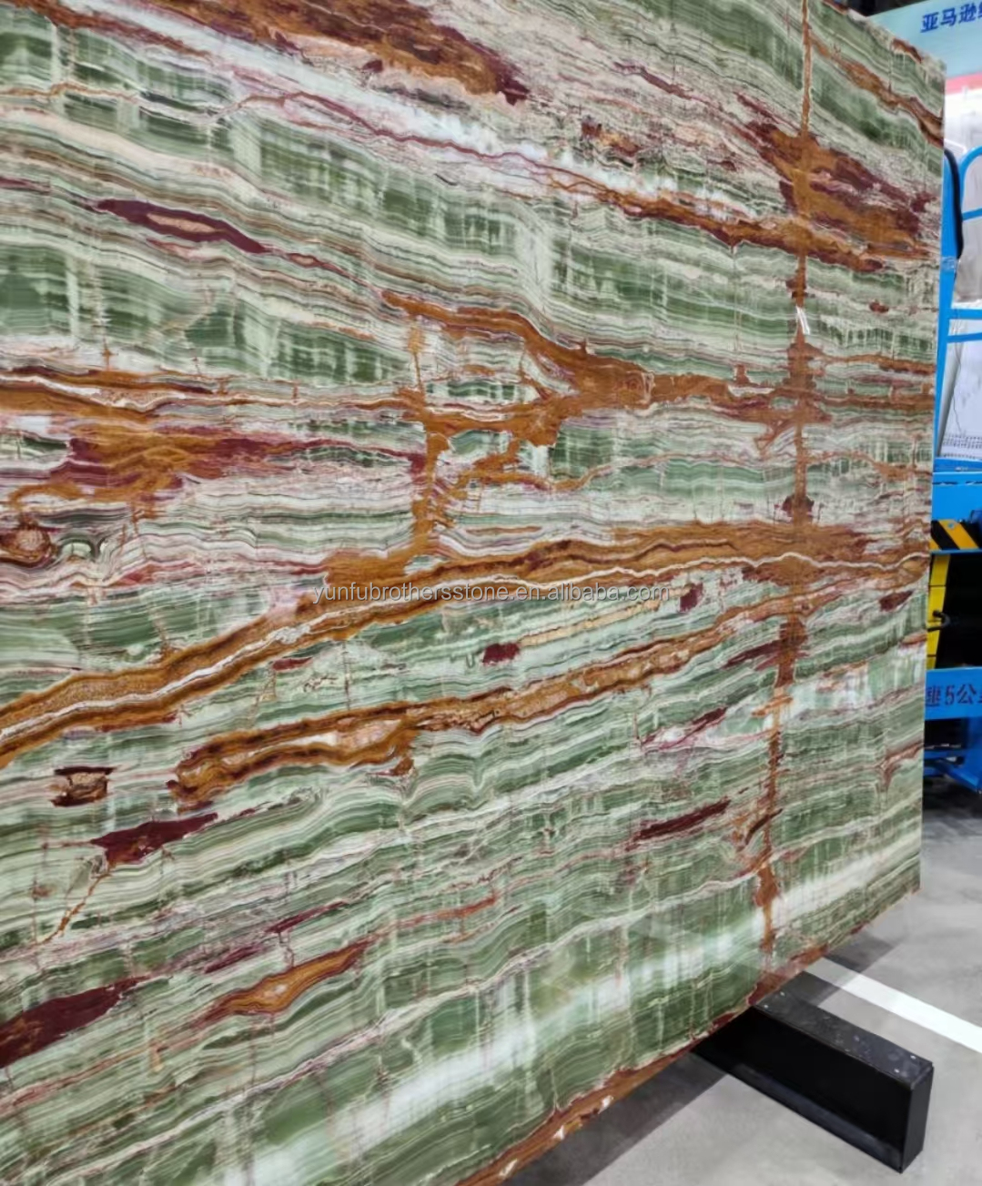 Polished Surface Finishing Pakistan Bamboo Onyx Marble Slabs for Table Modern Design Style