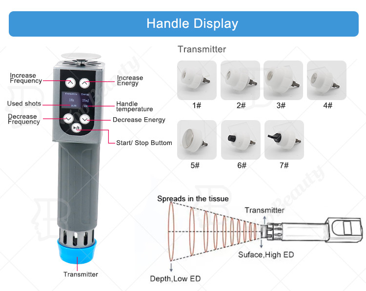 7 Heads Shockwave Therapy Machine Body Muscle Relaxation Massage Tool Shock Wave Pain Relief