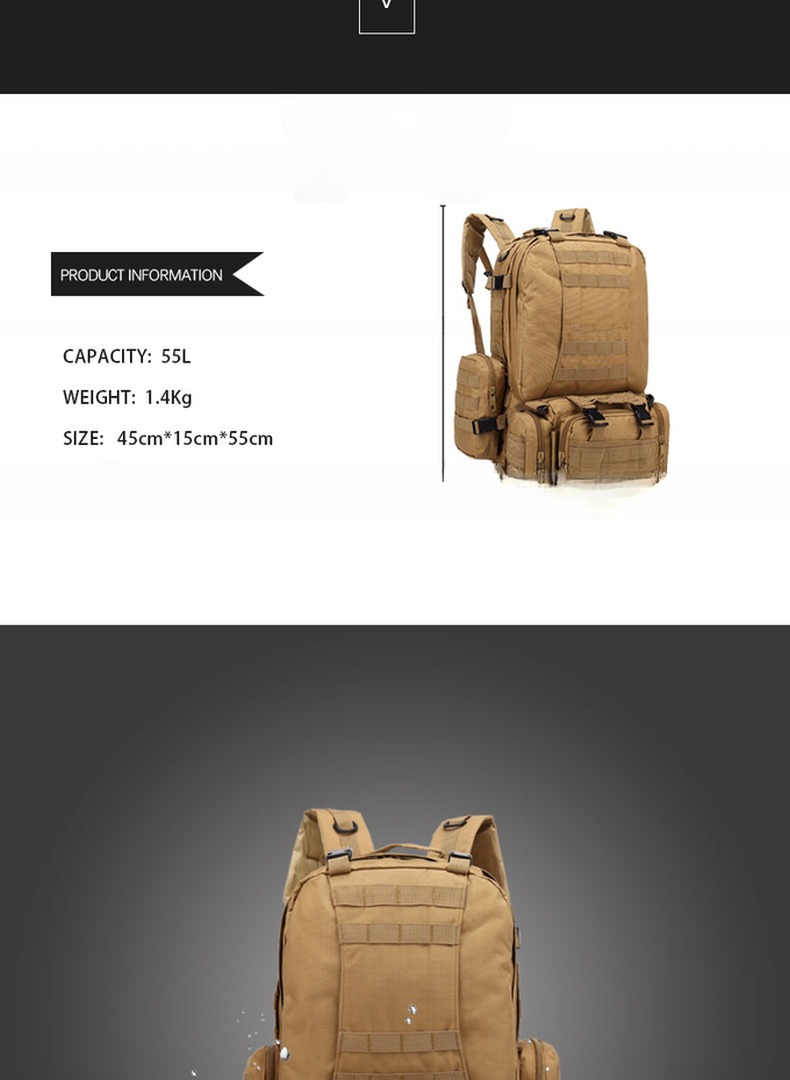 Hard Handle Oxford Backpack for Multifunctional and Big Capacity Outdoor Camping