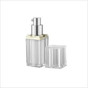 China 15ml Square PMMA Cosmetic Airless Bottle Double Wall Empty Airless Pump Bottle wholesale