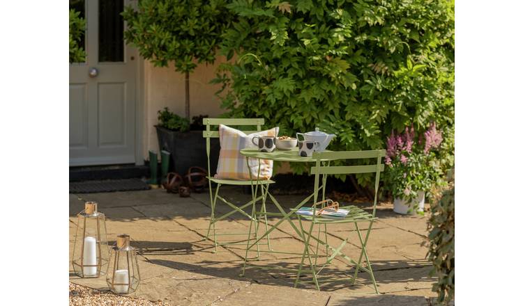 Stylish Metal Steel Garden Set for Patio Garden Cottage W80xD68xH82cm Outdoor Bistro Set