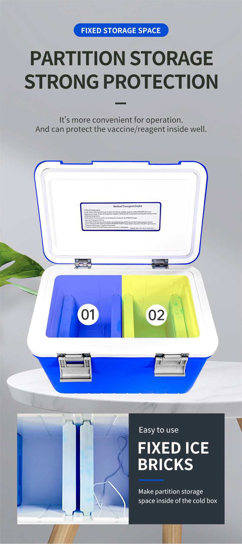 35L Plastic Cooler Box Vaccine Cold Chain Box Medical Transport Box Wholesale