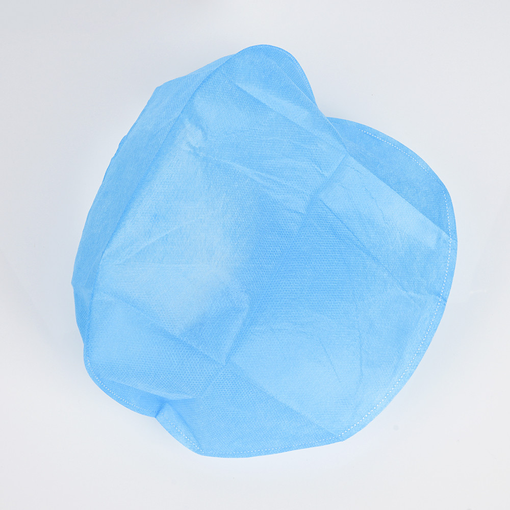 Hospital Medical Surgical Cap / Disposable Non Woven Blue Surgical Doctor Cap