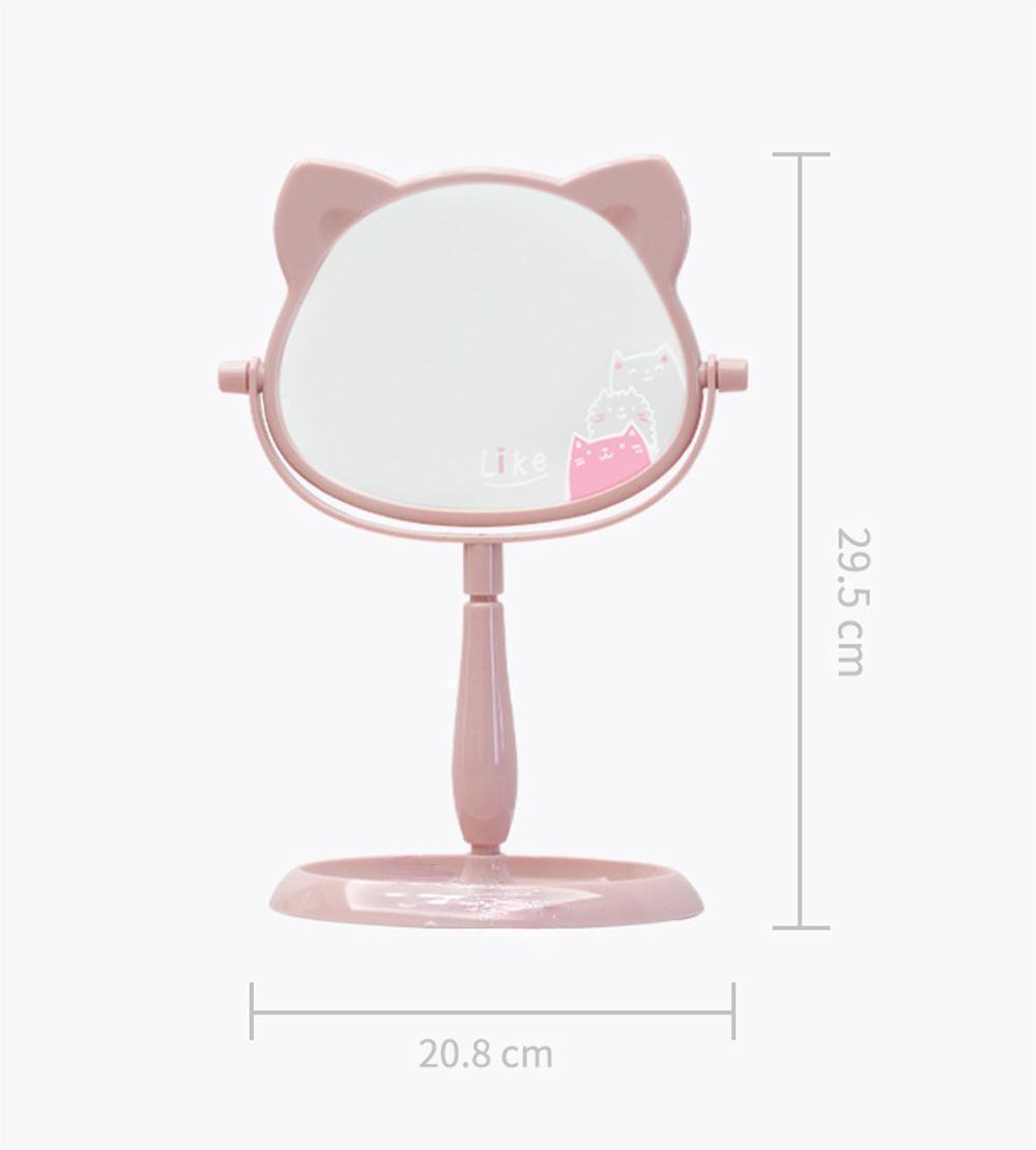 Fashionable Design Plastic and Glass Mirror Standing Desktop Makeup Mirror for Travel