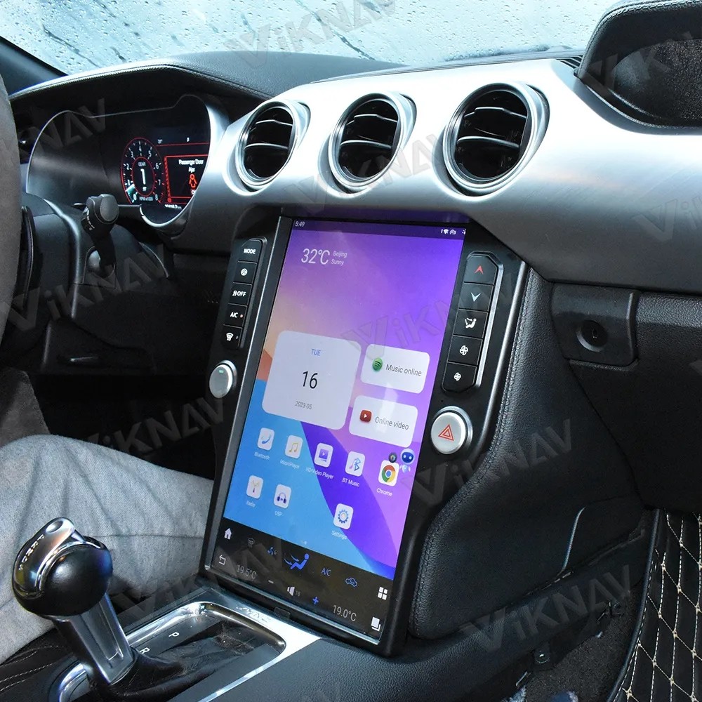 For 2015-2022 Ford mustang Car radio 14.4 Inch 8 Core Navigation Multimedia DVD Player Android Wireless Carplay 4G BT