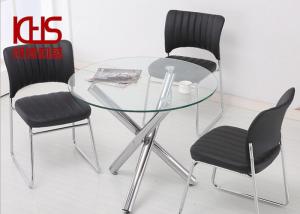 China Heat Resistant 30 Inch Round Glass Coffee Table OEM Circle Glass Side Table wholesale