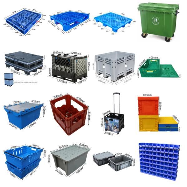 Plastic Basket With Wheels Large Rectangular Box Plastic Frame Hollow Thickened Express Clothing Factory Transit