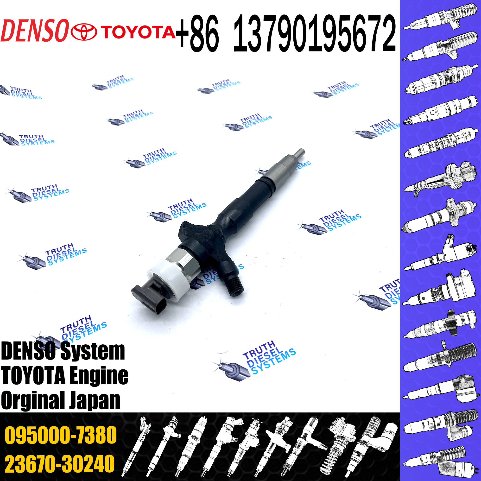 common rail injector 095000-5930 for toyota truck diesel pump injector 23670-09060 for toyota high pressure engine
