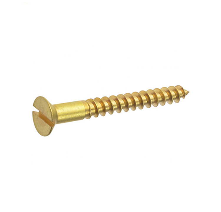 Yellow Brass Slotted Countersunk Head Tapping Screw for Wood Furniture Wood Screws