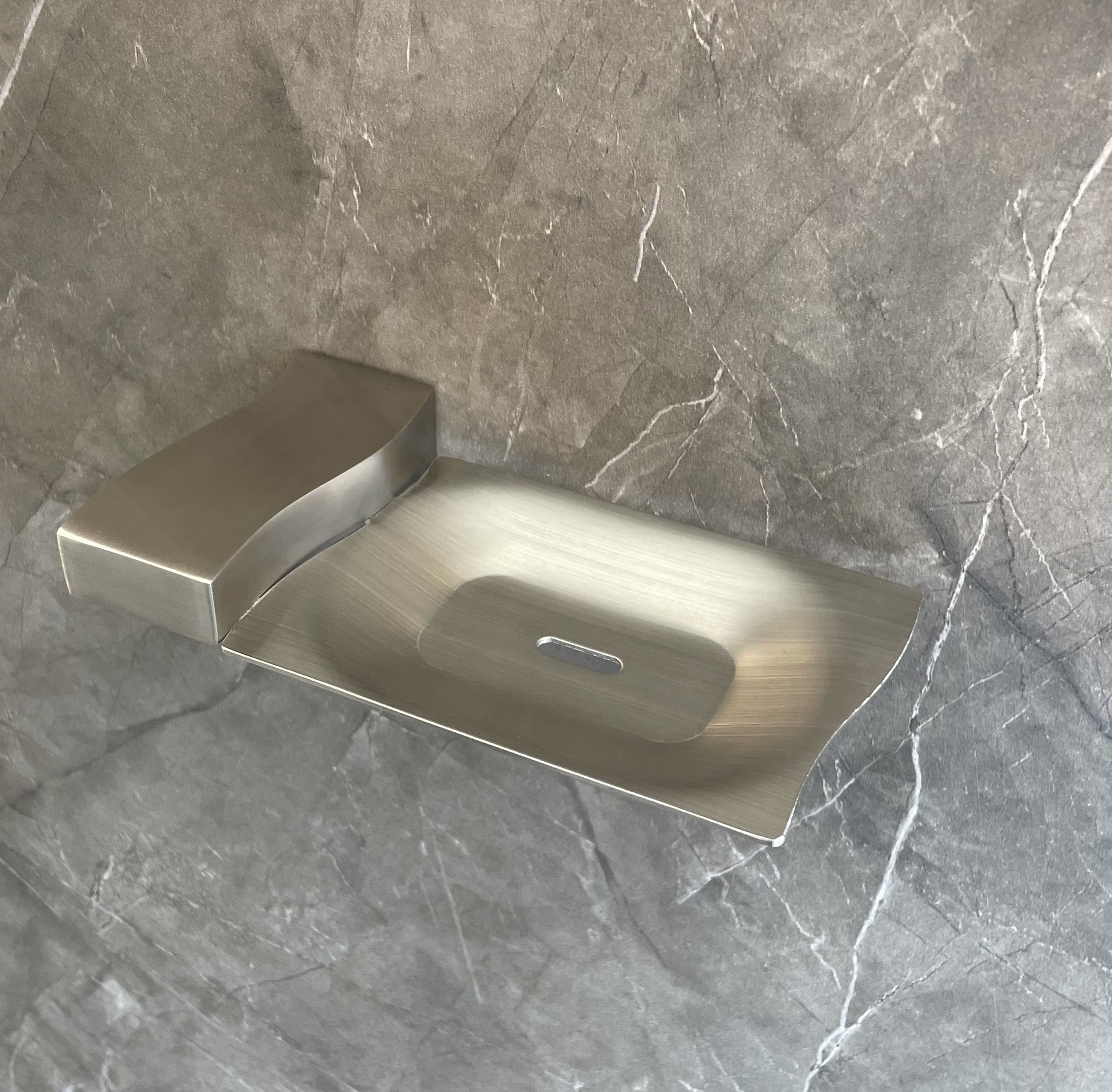 Bathroom Toilet Soap Dish Silver Soap Holder Wall Mount Satin Finish Rustproof