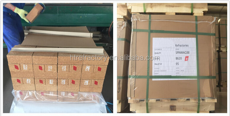 70-90% MgO Content Magnesia Alumina Spinel Brick for Cement Kiln Lining Material