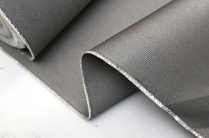 China Grey Silicone Reinforced Fiberglass Fabric Smoke And Fire Curtain Fabrics wholesale