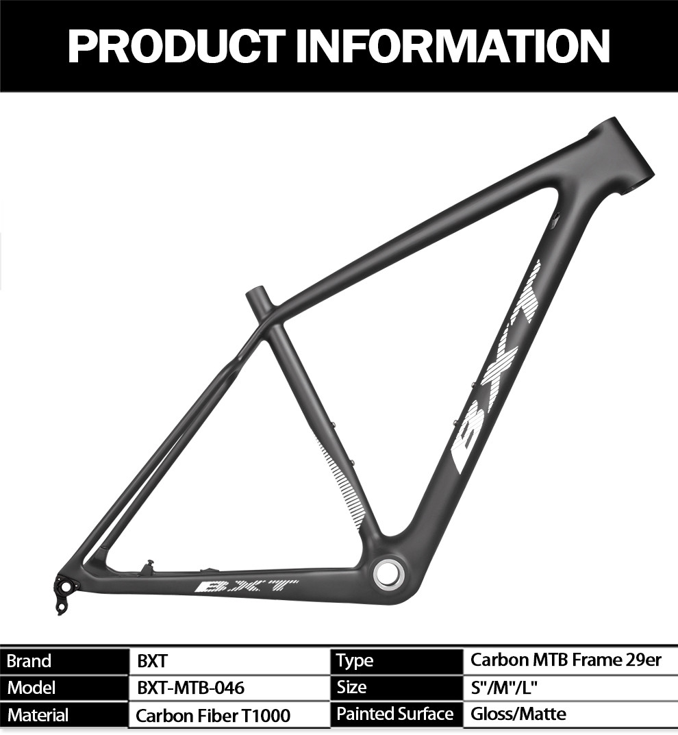 29 Carbon Mountain Bike Frame MTB Bike Frame Thru Axle 135 142 148mm