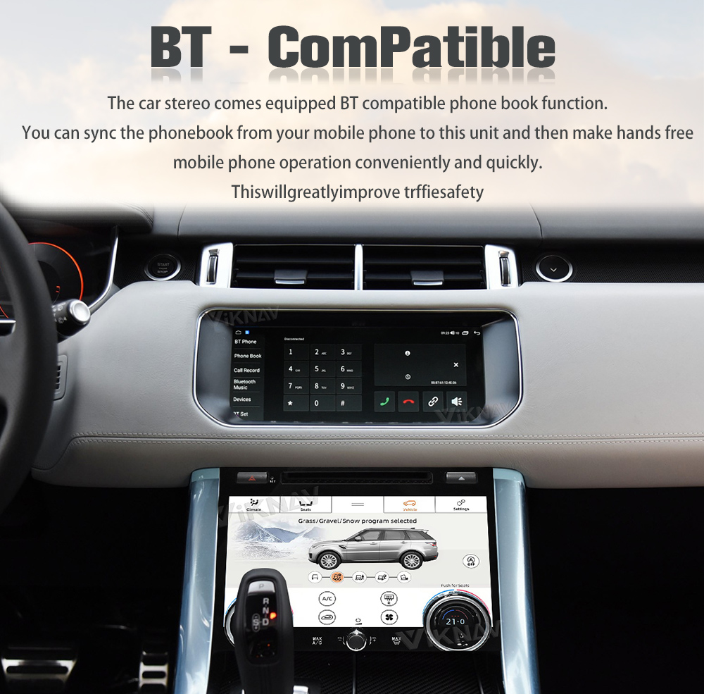 Range Rover Sport L494 Wireless Carplay Android Head Unit And AC Control Screen