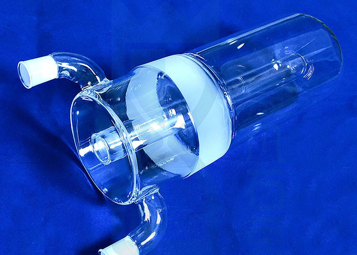 Customized Quartz Oil Burner Bulb Glass Tube ISO9001 Science Lab
